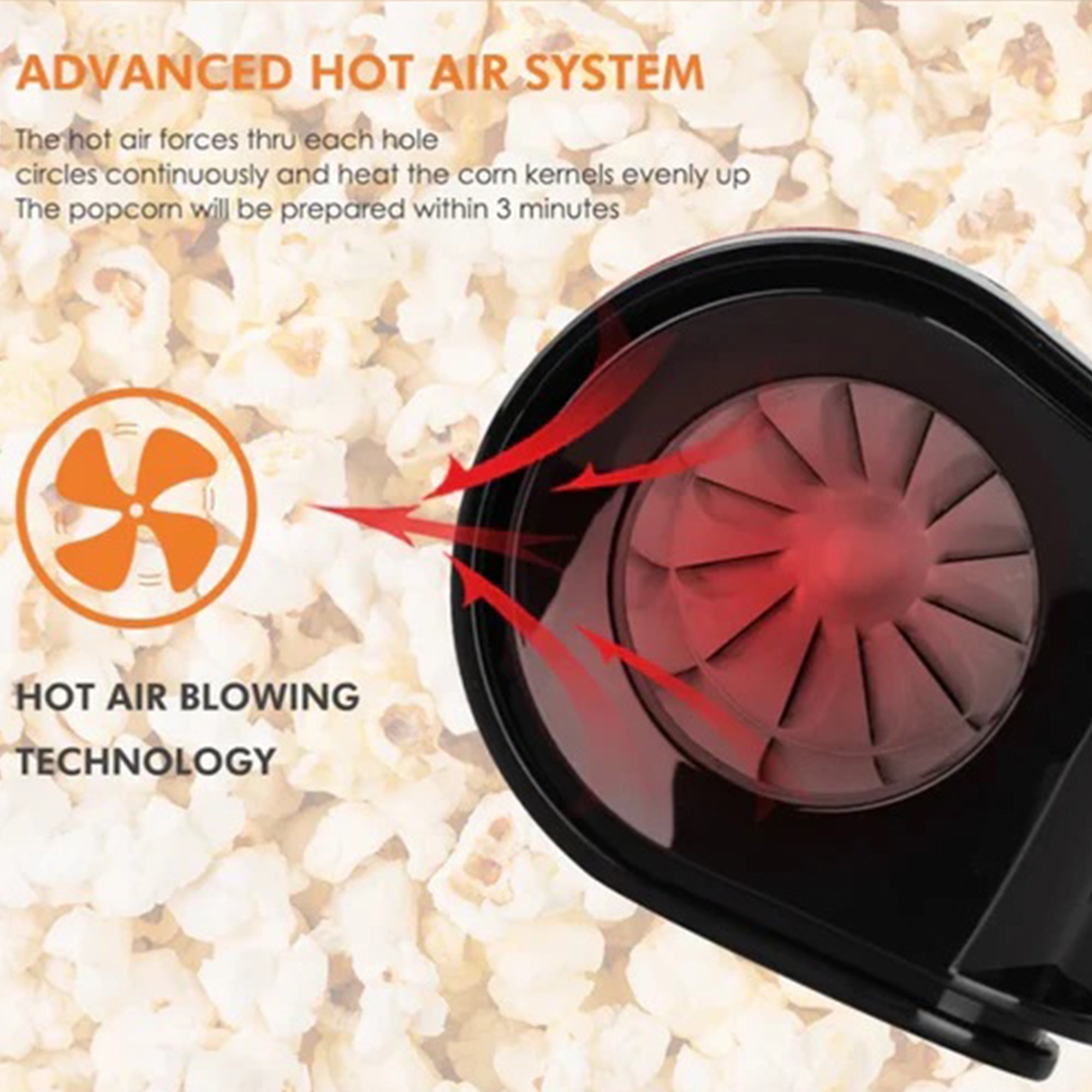 Portable Hot Popcorn Machine - Automatic Popcorn Maker