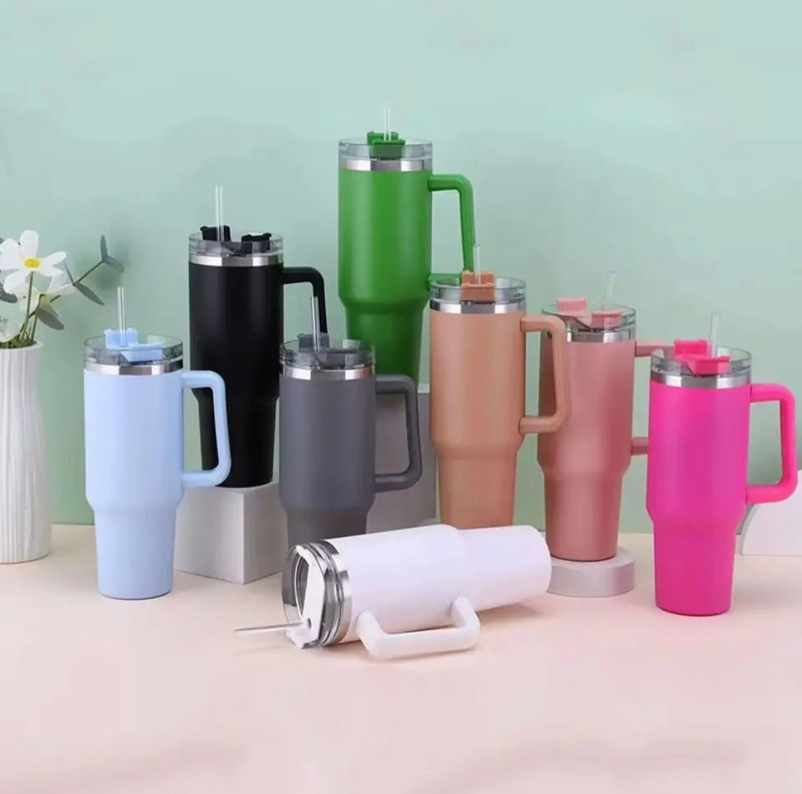 Stainless Steel Tumbler with Straw 1200 ml Different Colors - Hot Selling 2025