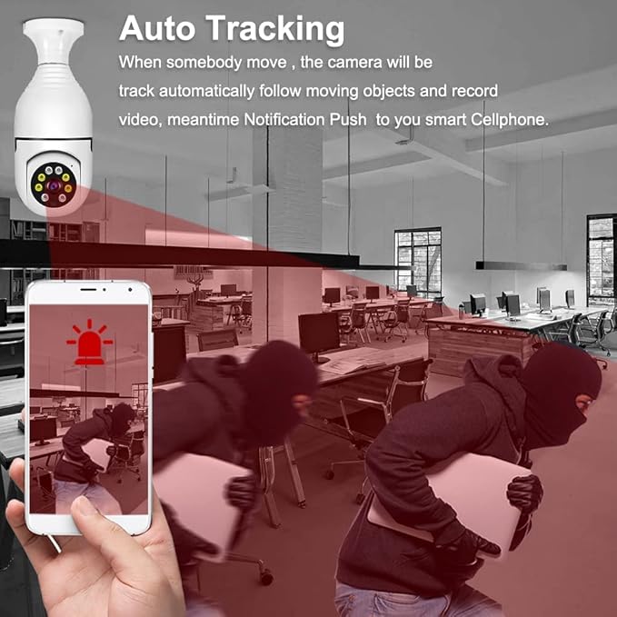 TECHNOVIEW WiFi Wireless CCTV Camera 1080p Bulb Shape
