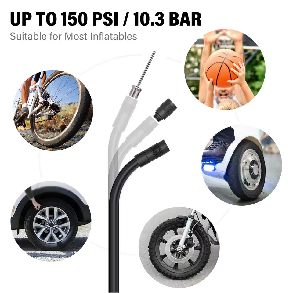 Car Tire Inflator Portable Rechargeable Air Compressor With 3 Nozzles Digital Display Car Motorcycle Cycle and Football Air Pump