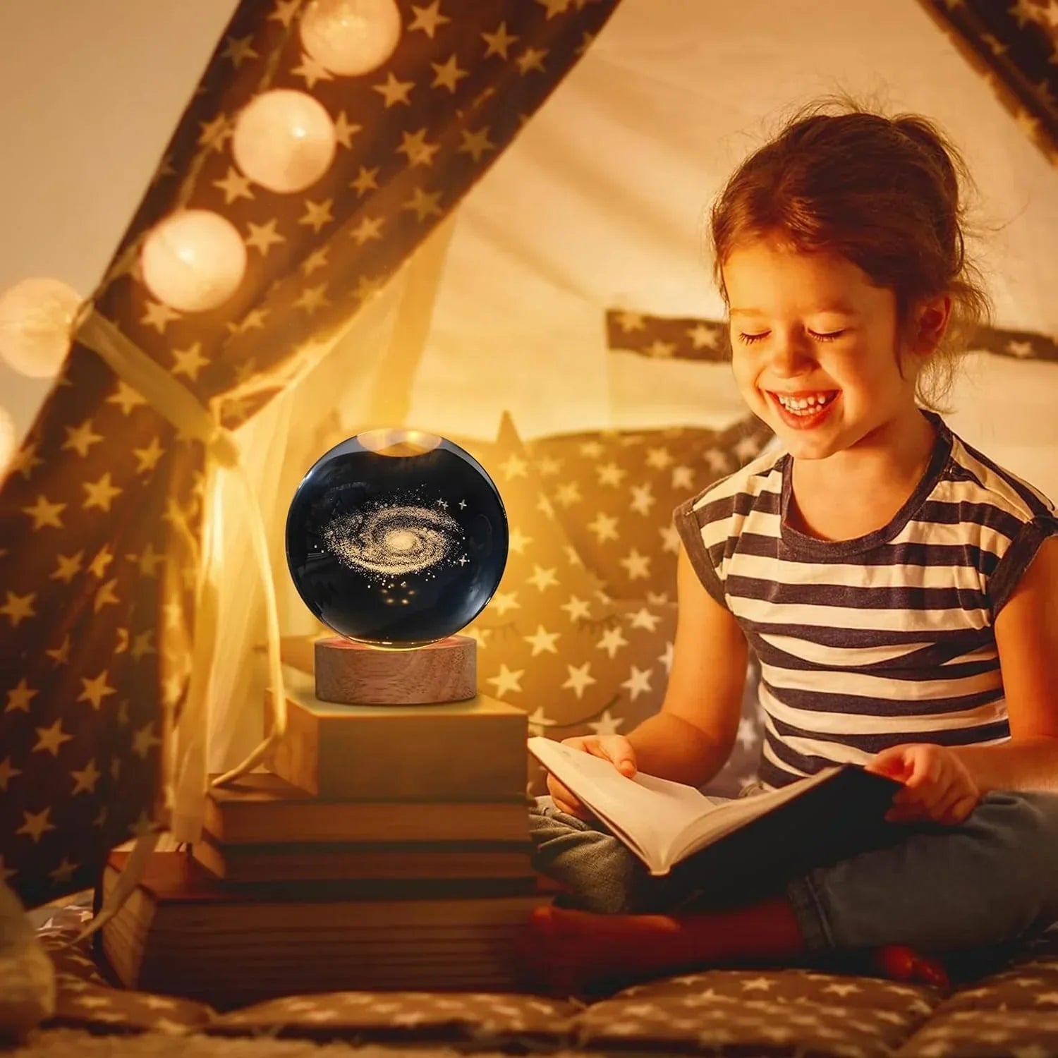 Glowing Planet 3D Crystal Ball Lamp