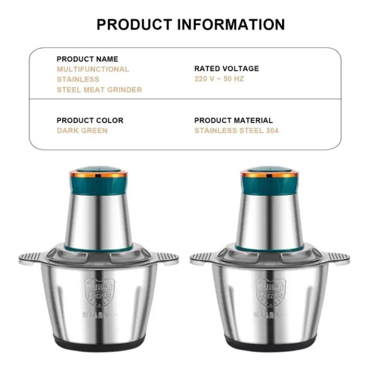 Stainless Steel Electric Meat Grinder Copper Winding Powerful Heavy Motor