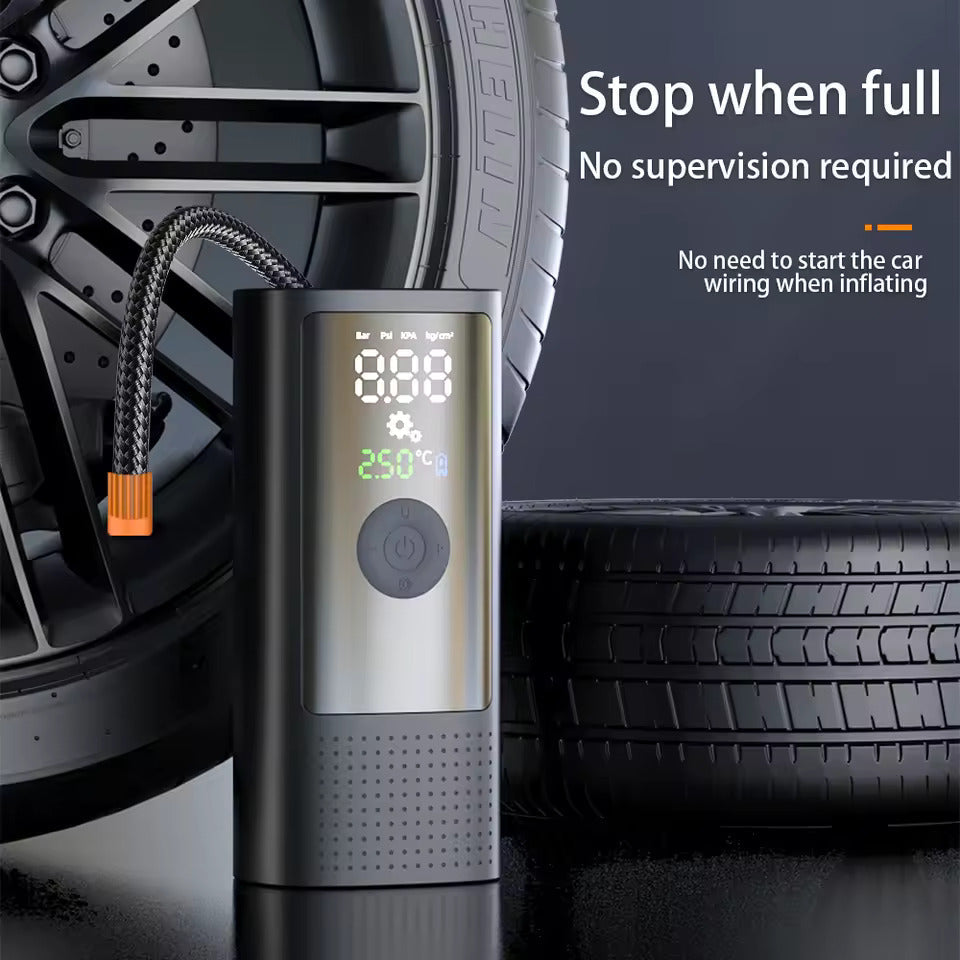 Car Tire Inflator Portable Rechargeable Air Compressor With 3 Nozzles Digital Display Car Motorcycle Cycle and Football Air Pump