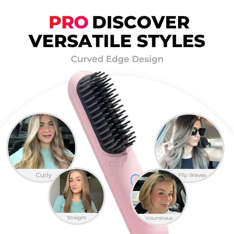 Wireless Straight Hair Comb Convenient Straightening Brush Portable Rechargeable