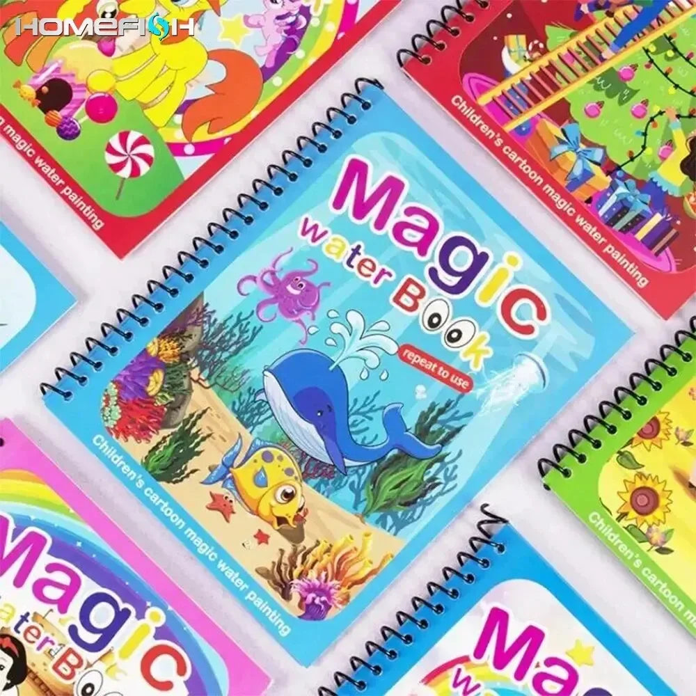Magic Water Drawing Coloring Book Reusable