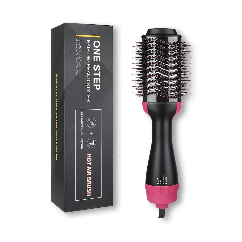 One Step Professional 4 in 1 Curler Hair Straightener Hairdryer with Comb Hot Air Brush Styling Tool