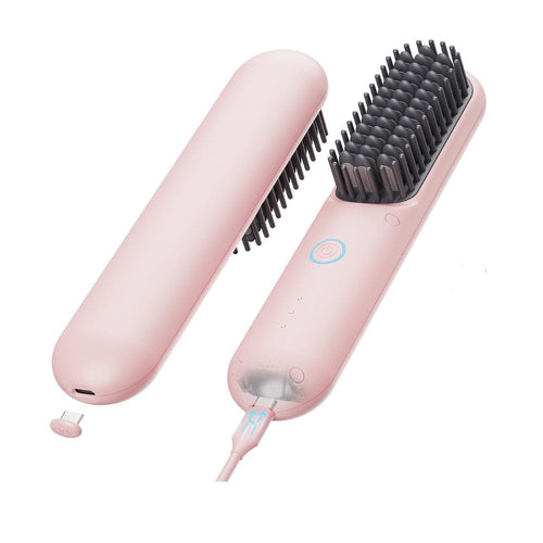Wireless Straight Hair Comb Convenient Straightening Brush Portable Rechargeable