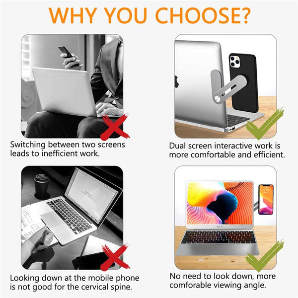 Magnetic Laptop Phone Mount | Sleek, Foldable & Perfect for Multitasking